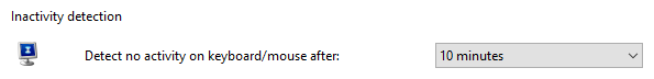 Activities inactivity detection options