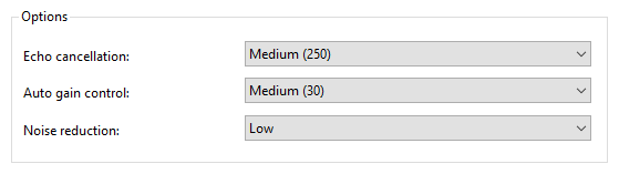 Audio options