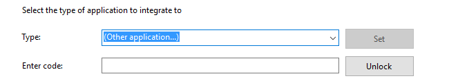 Options for Other integration type